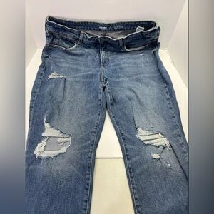 Old Navy OG Straight High Rise Ripped Distressed Blue Jeans Size 18 Petite
